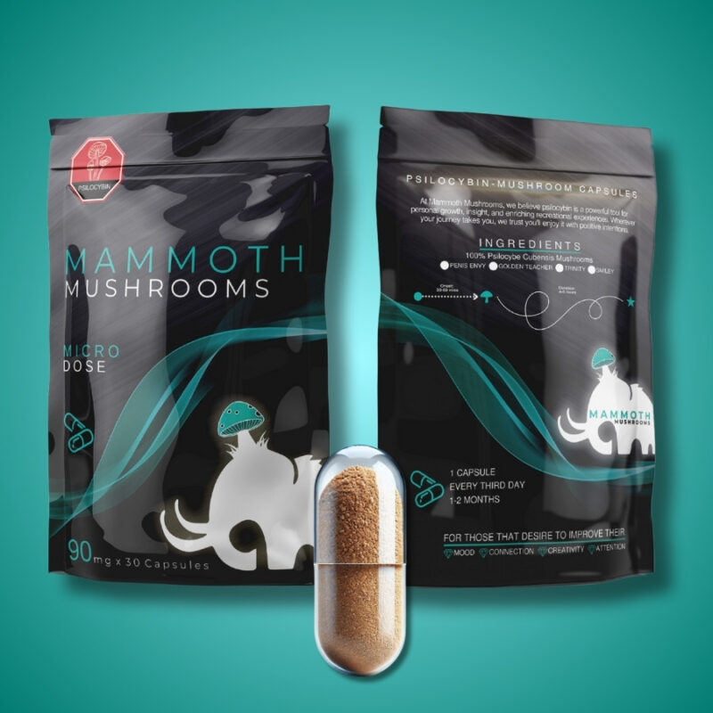 Alternative view of Psilocybin Microdose Capsules – 90mg x 30